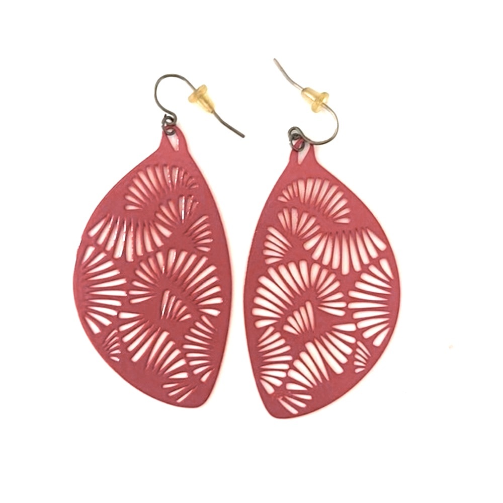 Red Cut Out Lightweight Drop Earrings